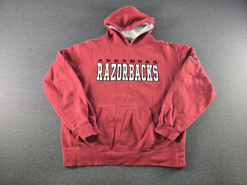 Arkansas Razorbacks Hoodie Sweatshirt Mens XL Red NCAA Stadium Athletics